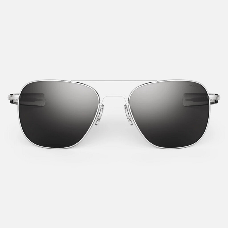 RANDOLPH AVIATOR Matte Chrome American  Gray Polarized | AF038 / AF088 / AF138
