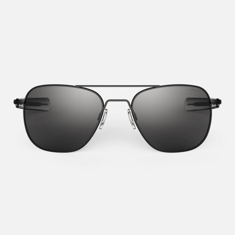 RANDOLPH AVIATOR Matte Black American Gray Polarized | AF018 / AF068 / AF118