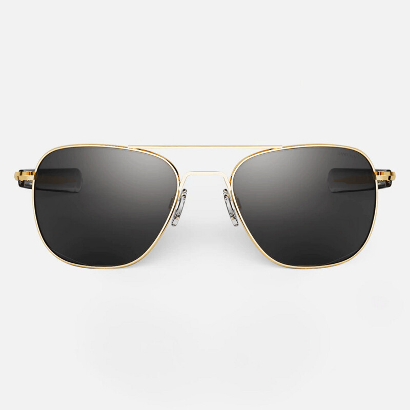 RANDOLPH AVIATOR Gold 23k American Gray Polarized | AF008 / AF058 / AF108