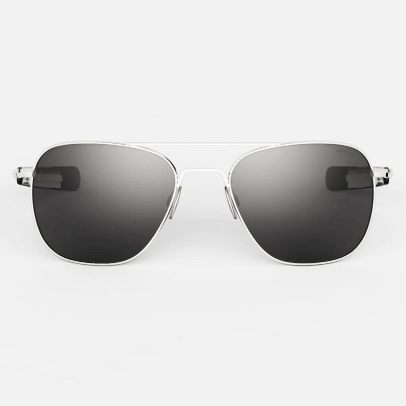 RANDOLPH AVIATOR White Gold 23k American Gray Polarized | AF267 / AF268