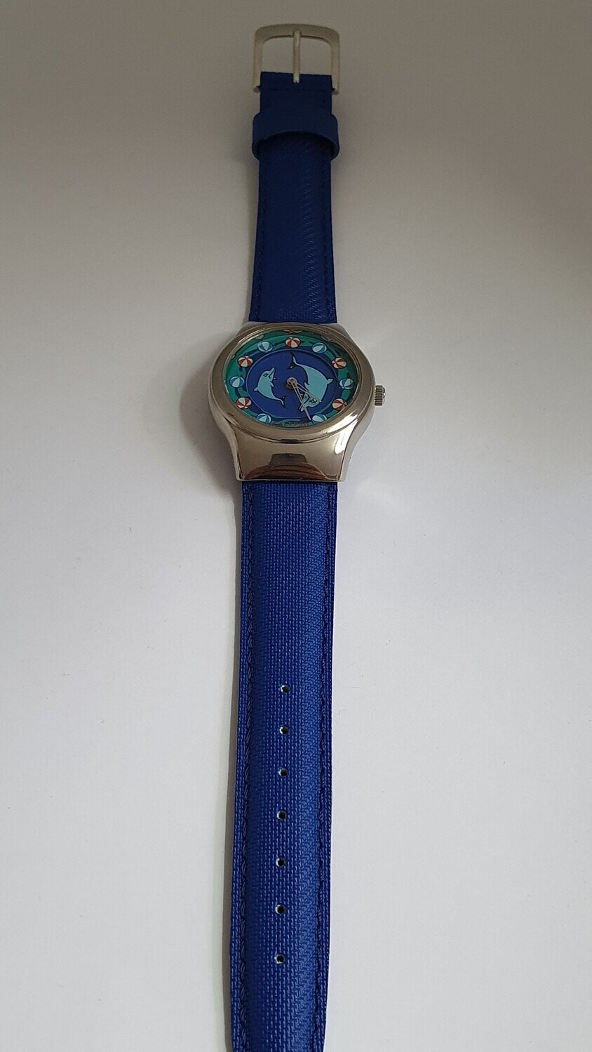 Montre Calypso Dauphin K3059 - Boîtier Acier 33mm, Bracelet Nylon Bleu - Quartz - Neuf Sans étiquette