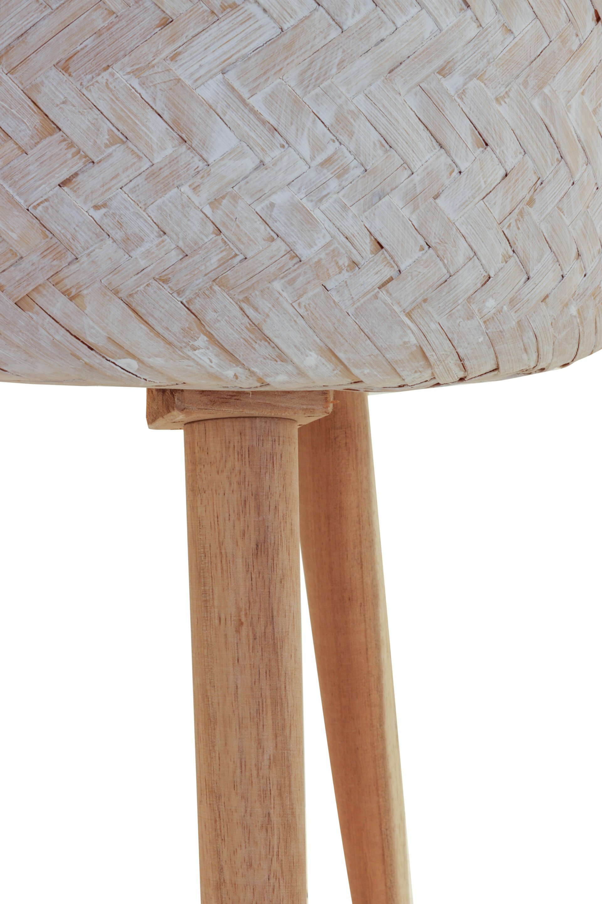 Pflanztopf aus Bambus weiß mit FSC-Holzfüßen