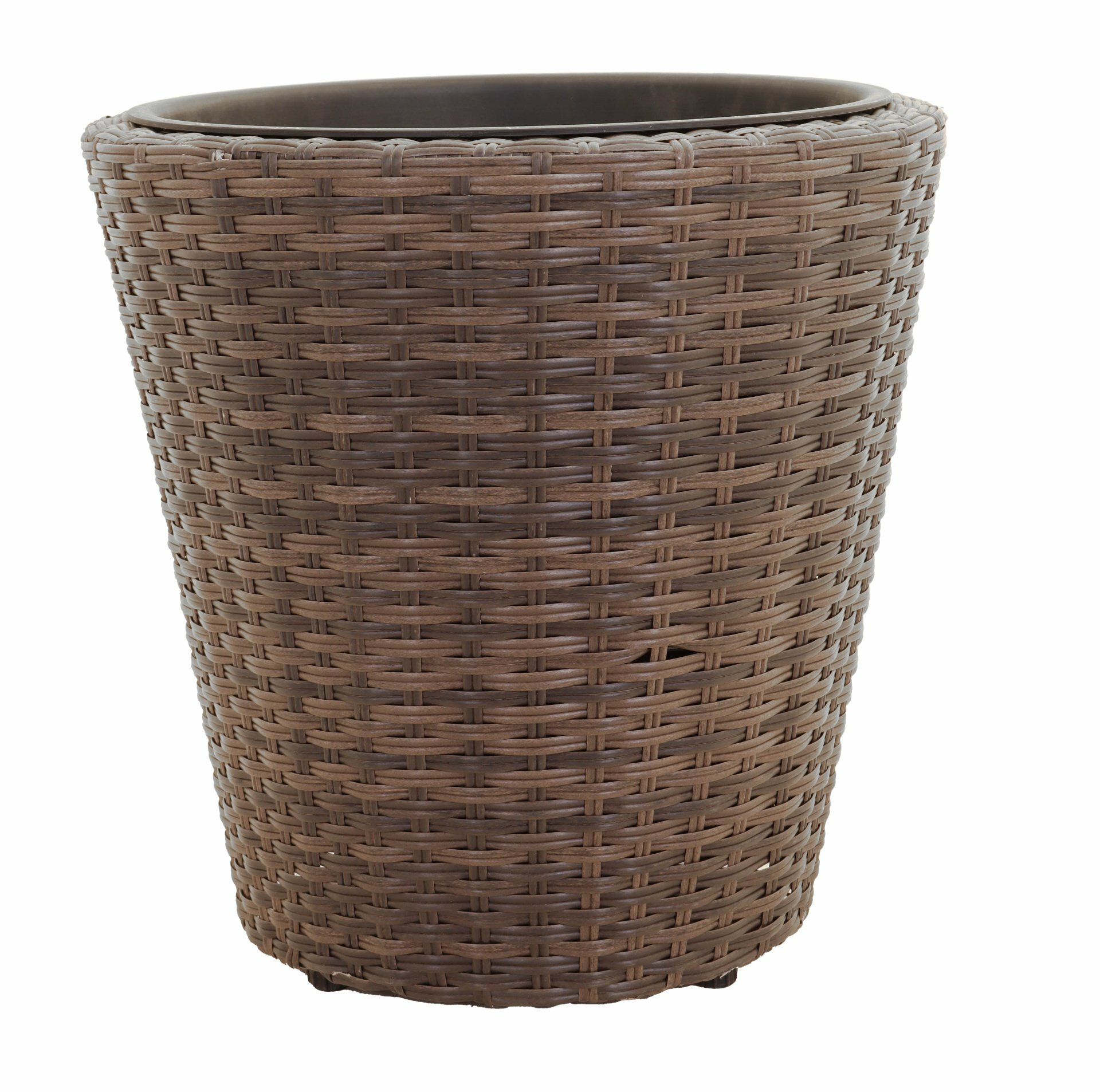 Pflanzkübel Polyrattan geflecht konisch rund braun
