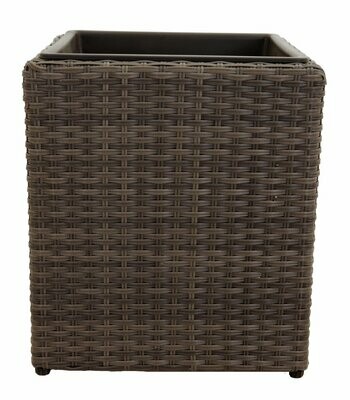 Pflanzkübel Polyrattan geflecht braun Quadrat
