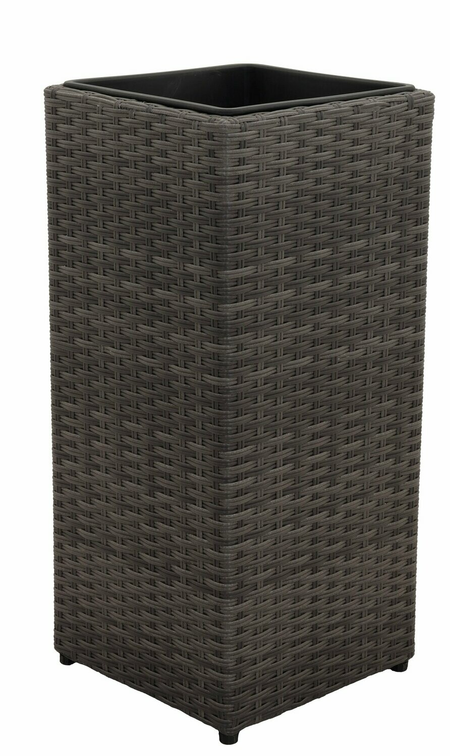 Pflanzkübel Polyrattan geflecht Zylinder grau