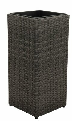 Pflanzkübel Polyrattan geflecht Zylinder grau