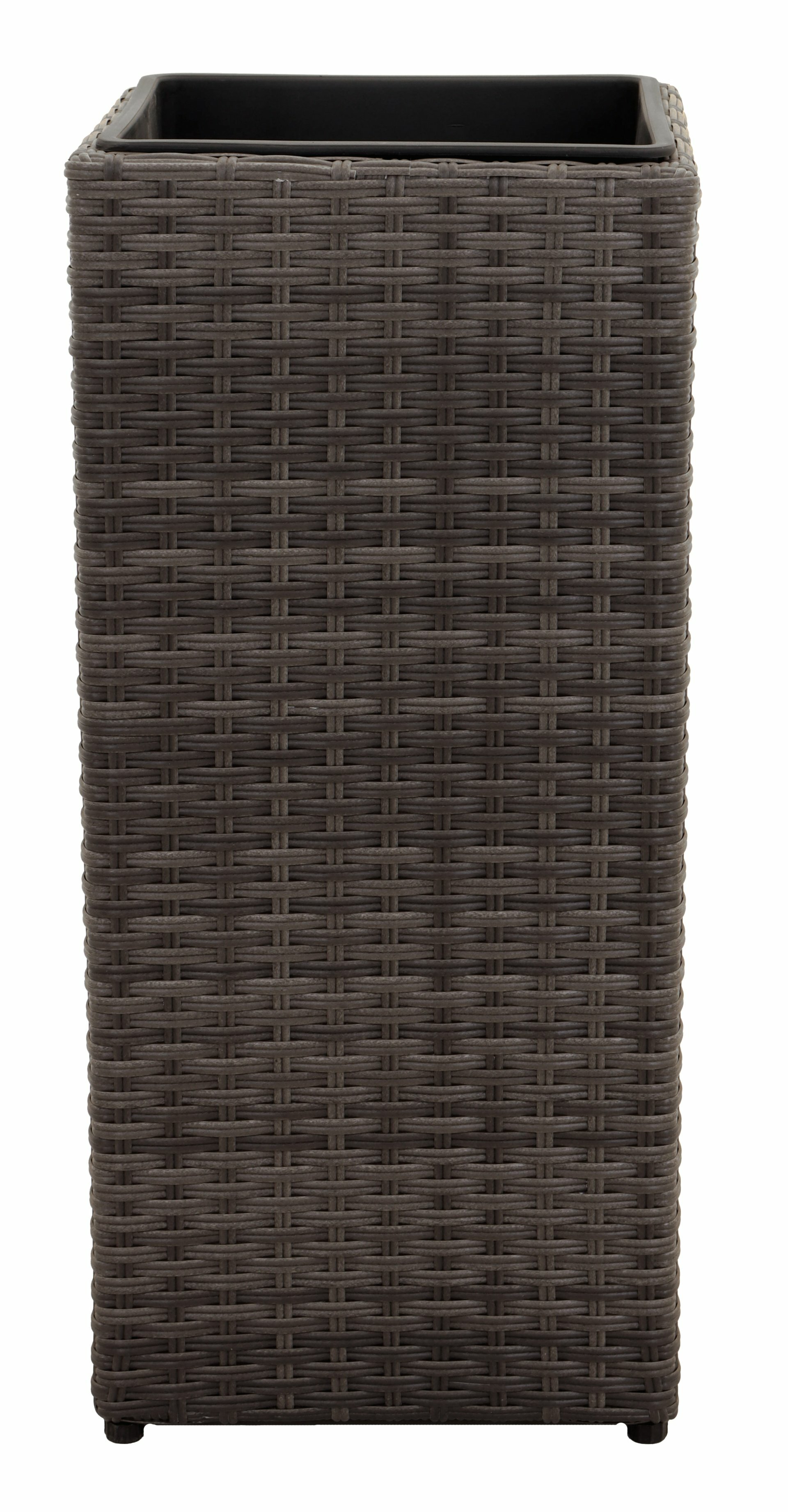 Pflanzkübel Polyrattan geflecht Zylinder grau