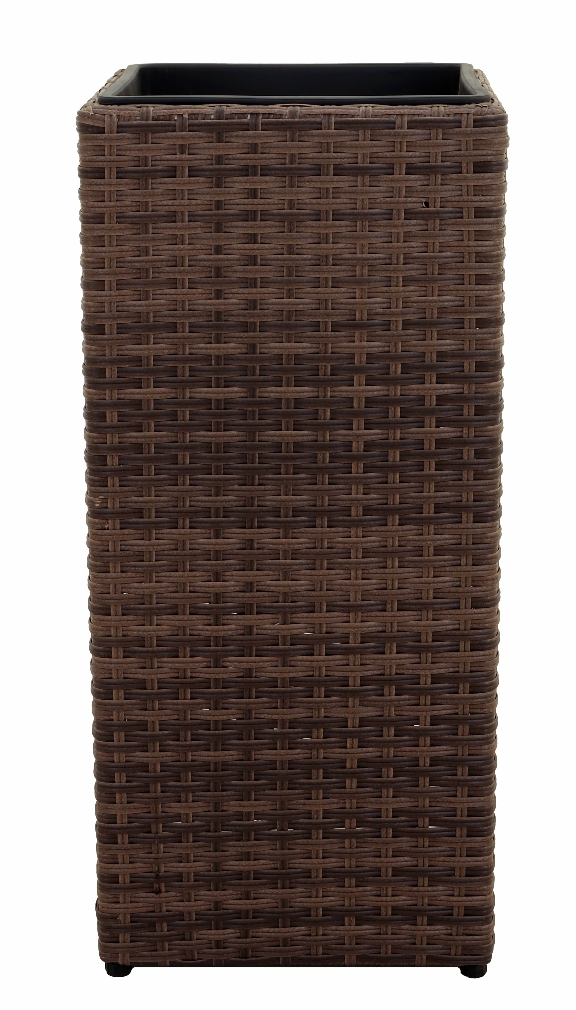 Pflanzkübel Polyrattan geflecht Zylinder braun