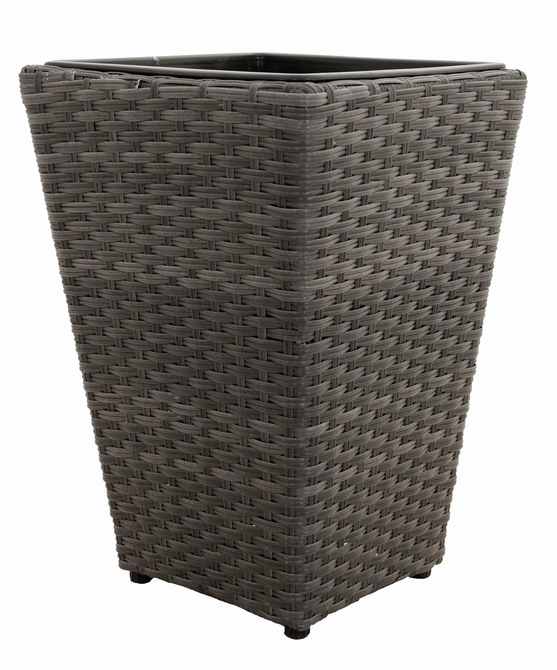 Pflanzkübel Polyrattan geflecht konisch grau