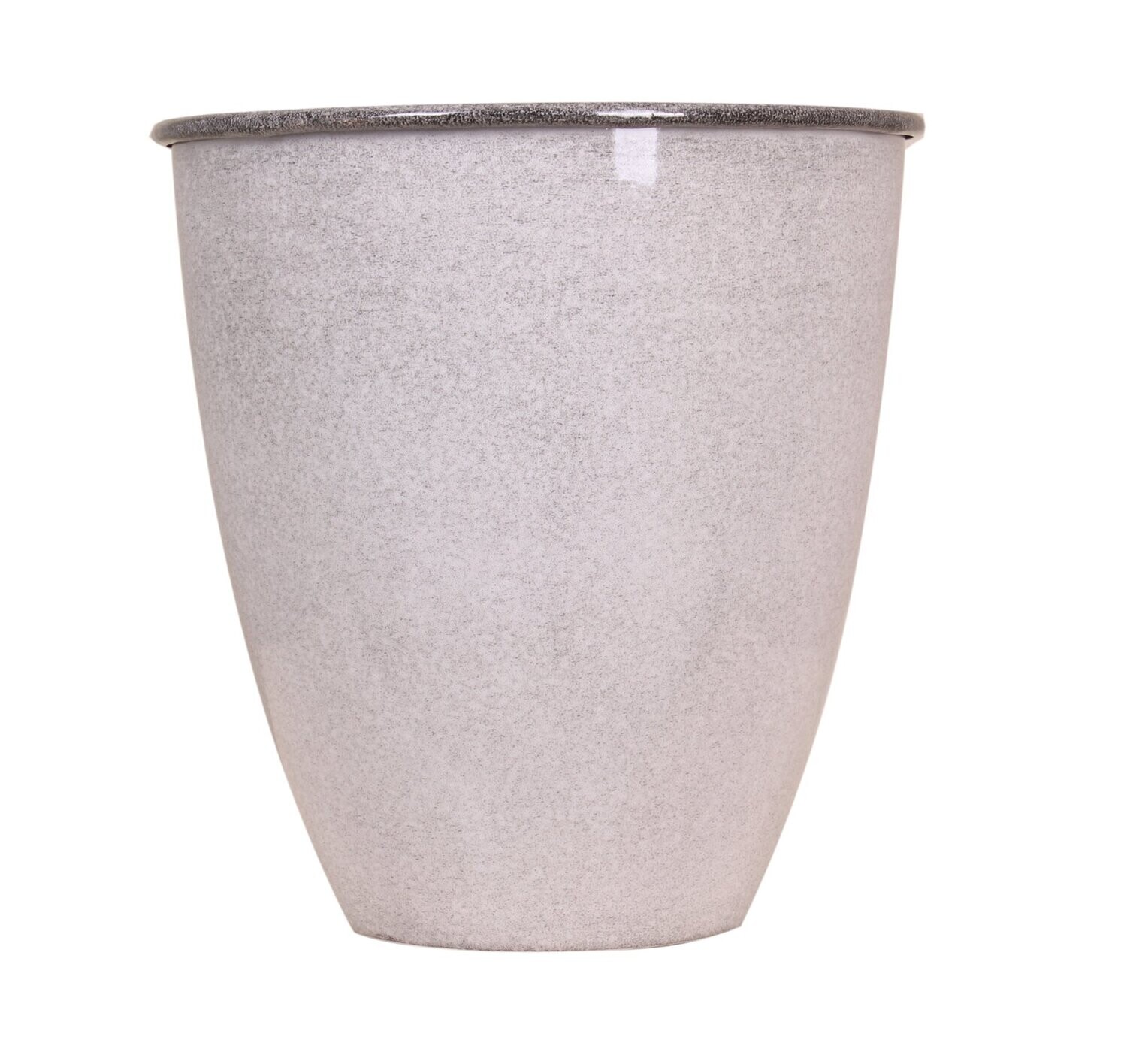 Vase/Übertopf aus Metall hellgrau