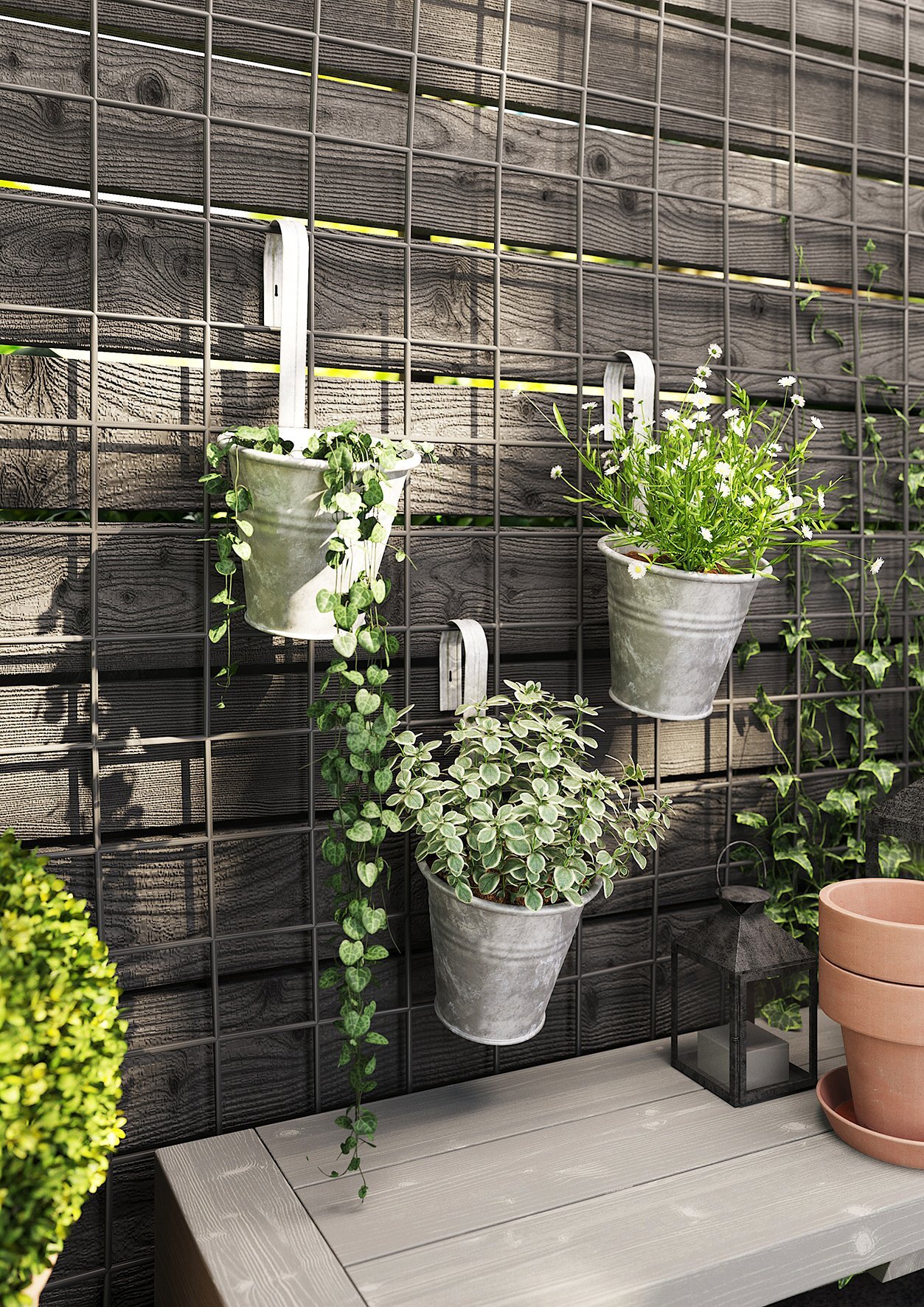 Hängewandeimer im Shabbylook