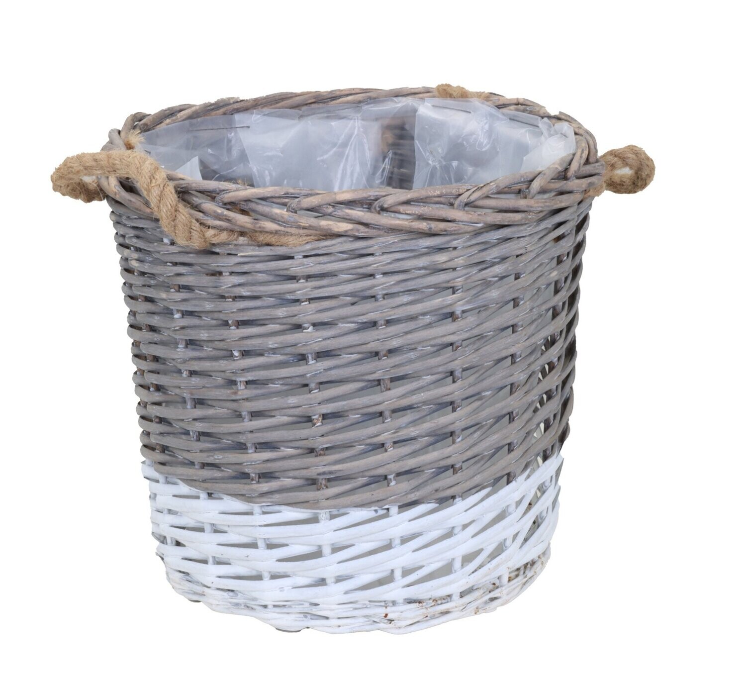 Weidekorb mit Jutehenkel bicolor