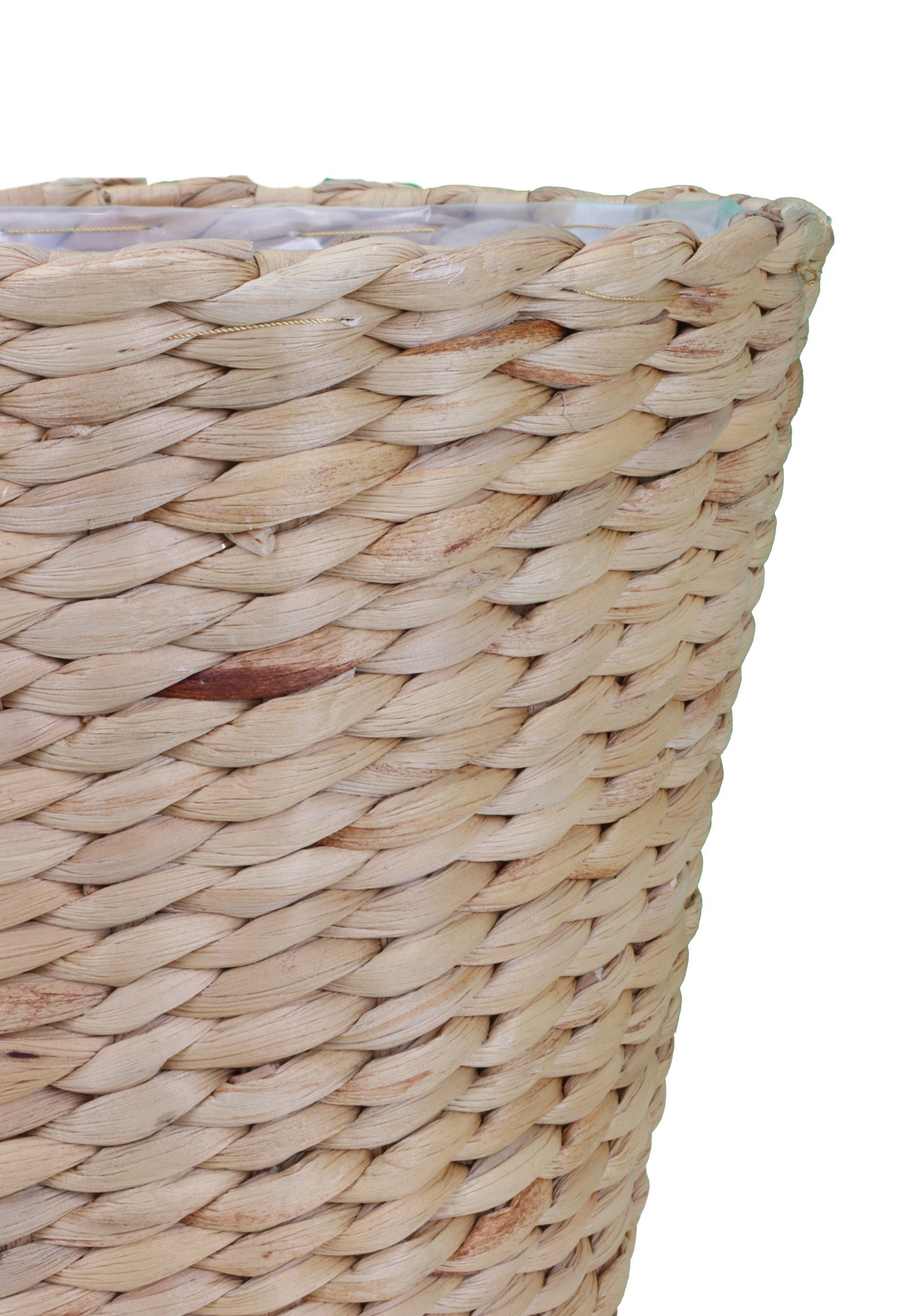 Übertopf mit Geflecht aus Wasserhyazinthe natur