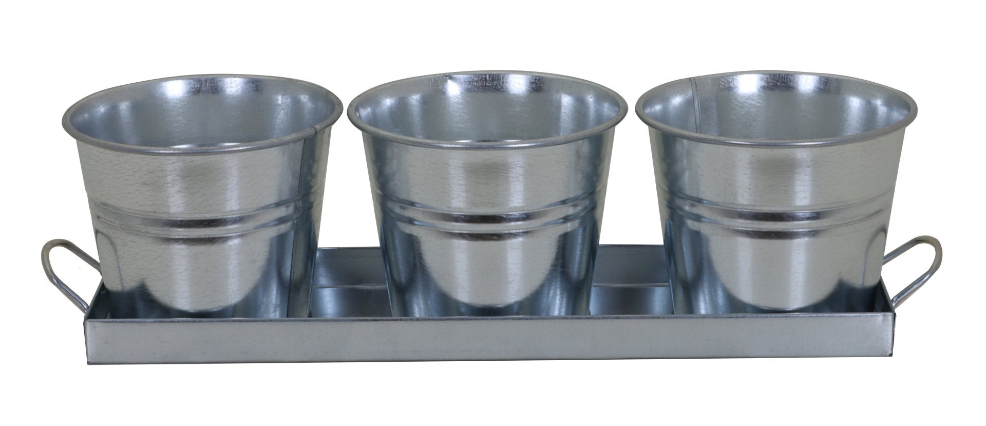 Kräutertablett inkl. 3 Anzuchttöpfe aus Zink im Landhausstil