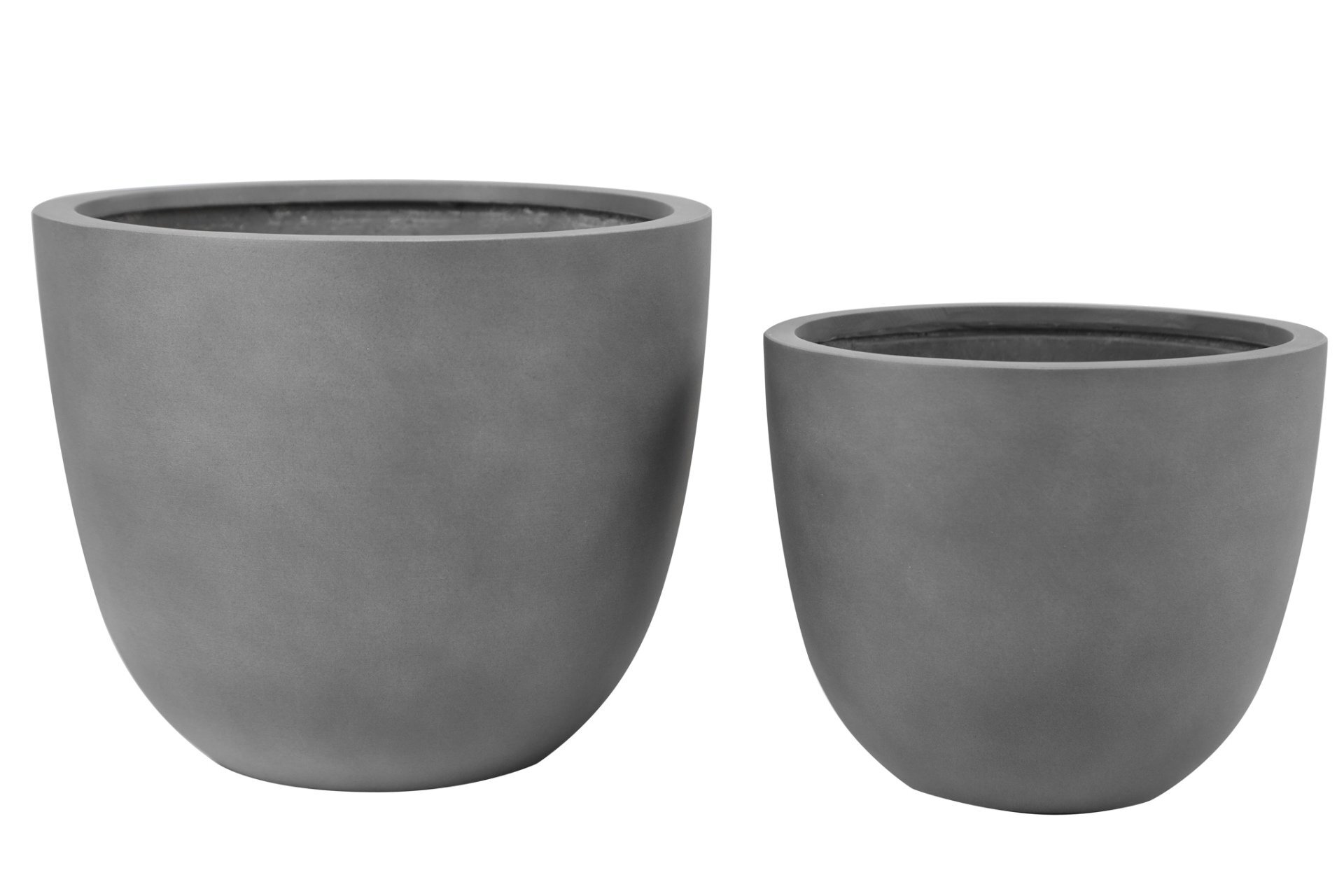 Léger Übertopf Betonoptik rund mit Abflussloch