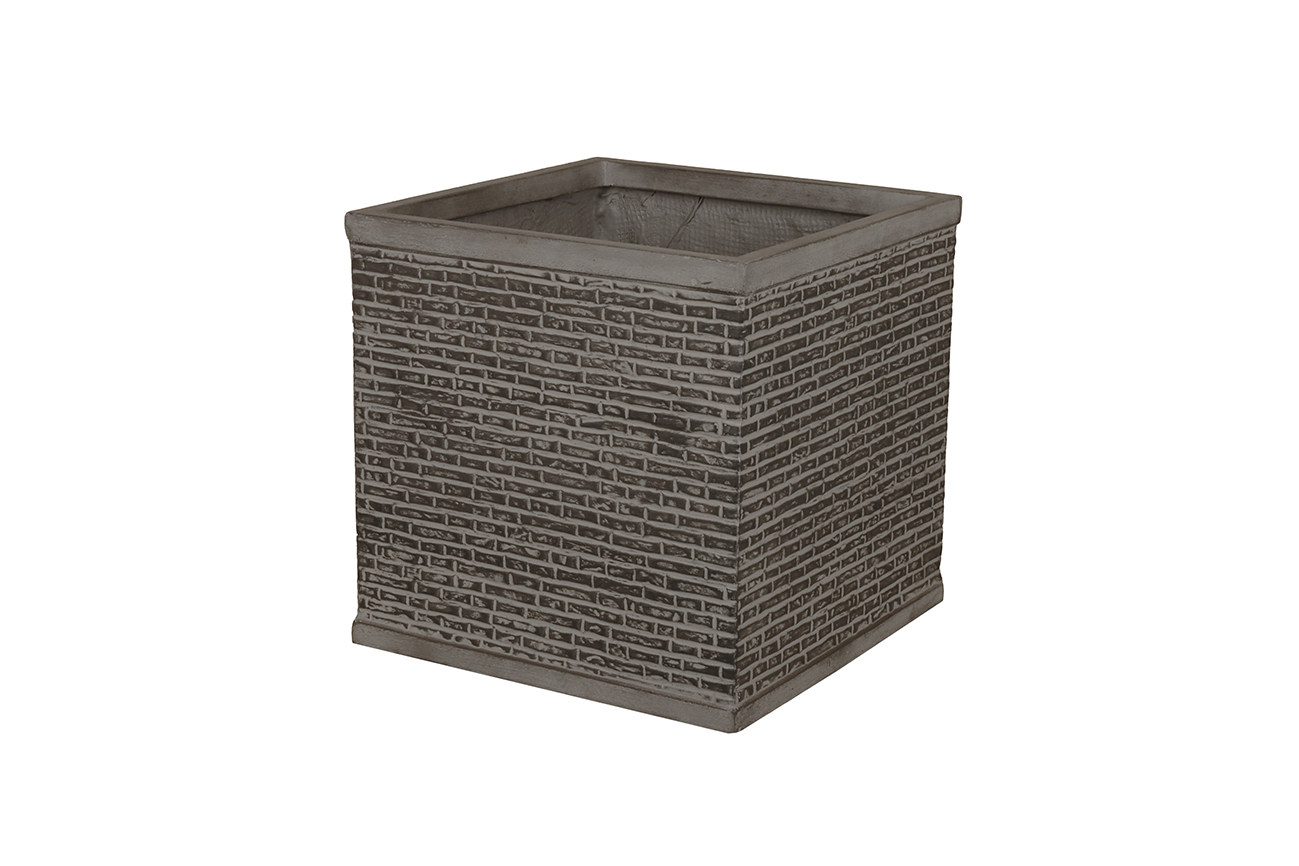 Blumenkasten in Klinkeroptik quadratisch grau