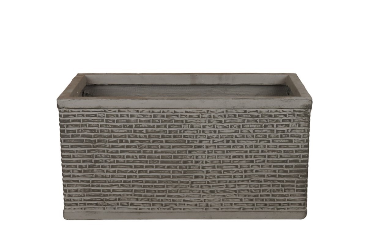 Blumenkasten in Klinkeroptik rechteckig grau