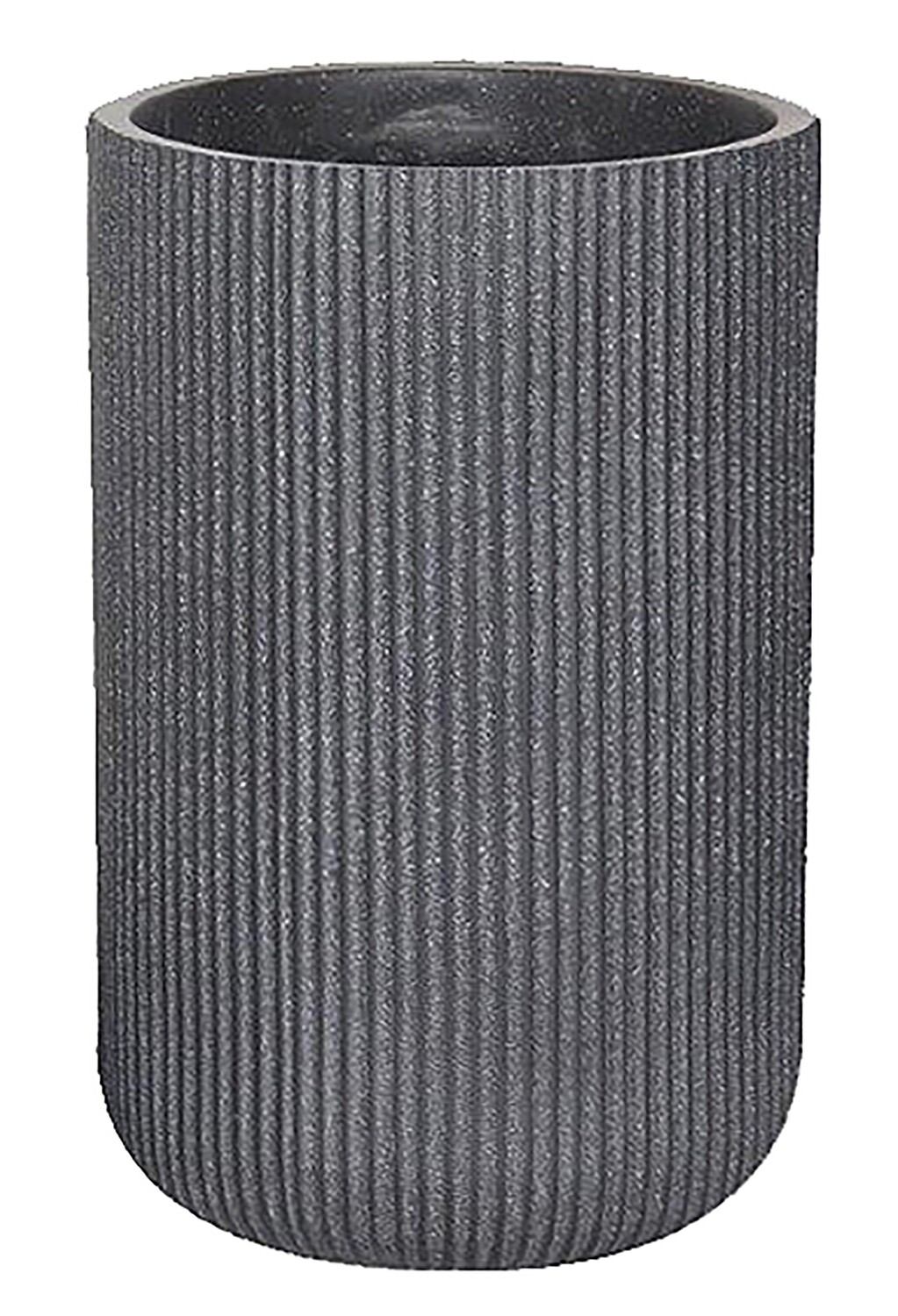 Vase Vertical Stripe Anthrazit rund zylindrisch