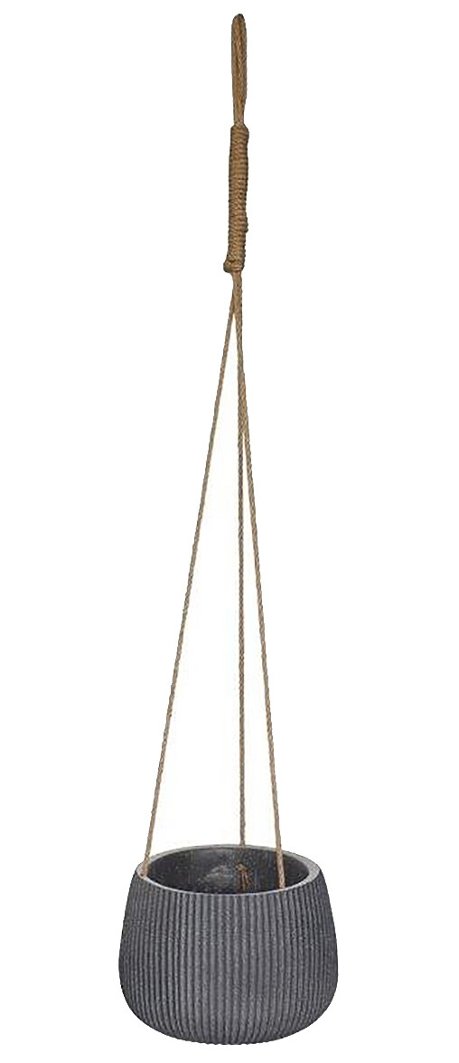 Blumenampel Vertical Stripe rund anthrazit