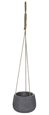 Blumenampel Vertical Stripe rund anthrazit