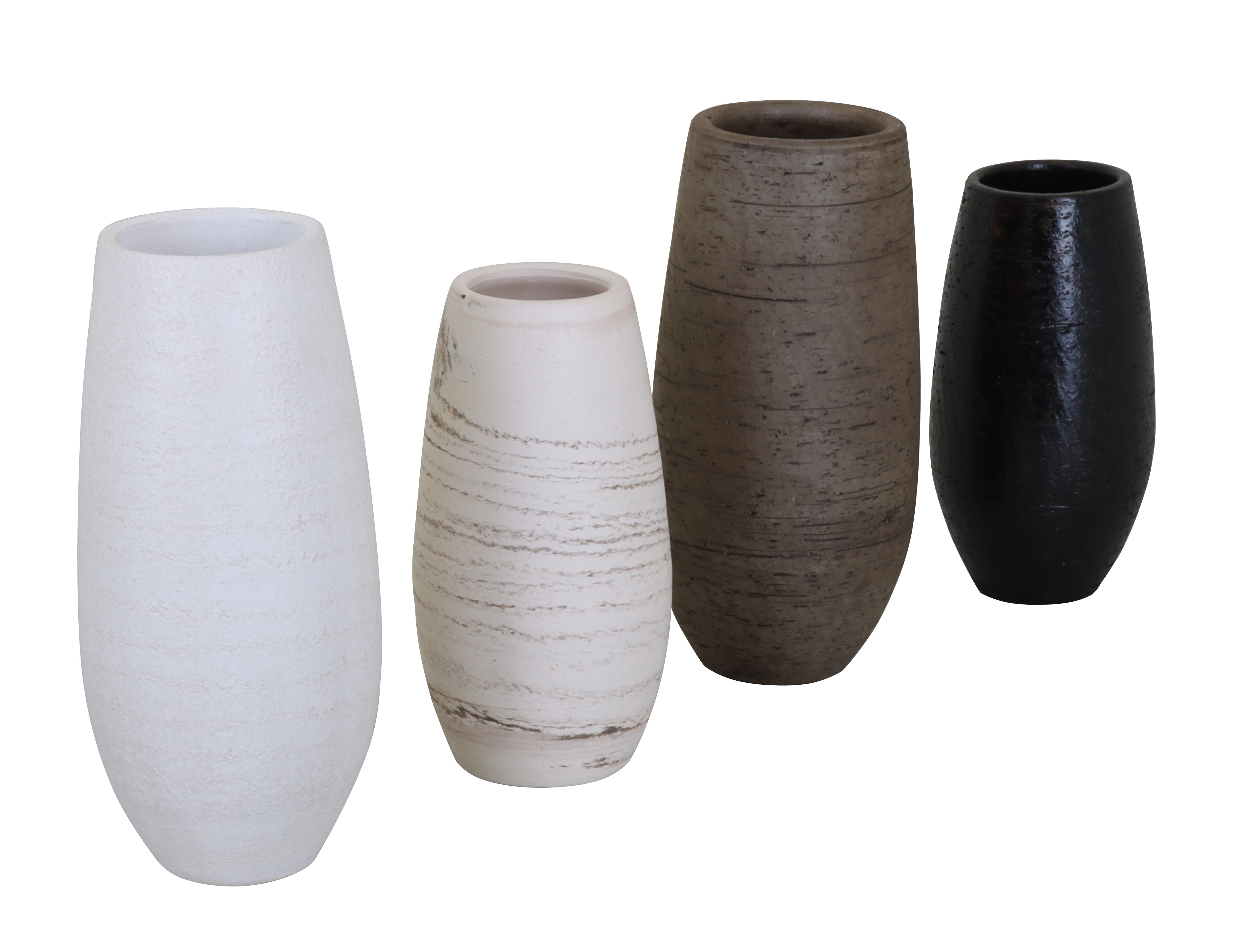 Dekovase Lava Keramik, rund, bauchig, mit Struktur creme mit Muster