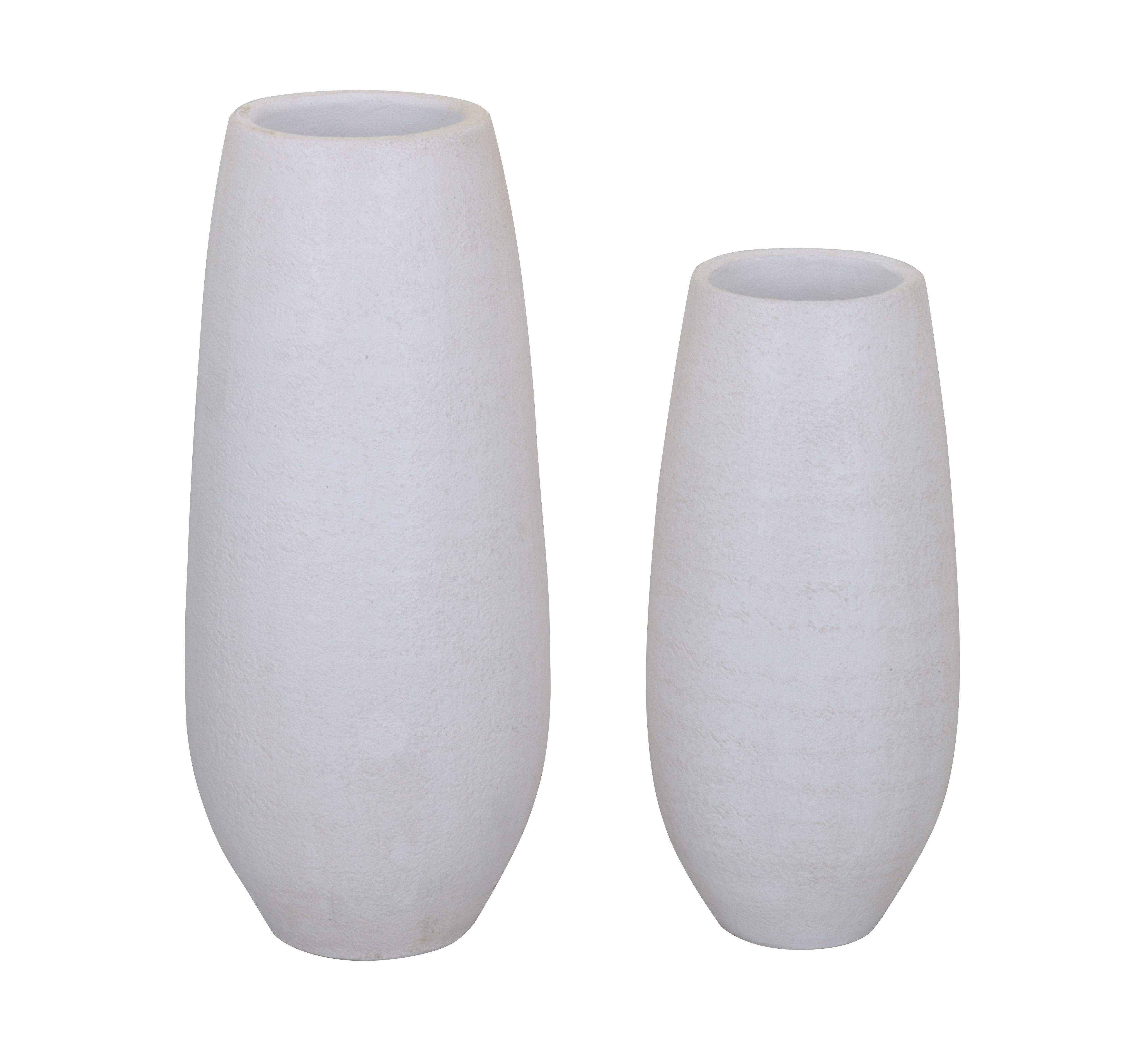 Dekovase Lava Keramik, rund, bauchig, mit Struktur creme