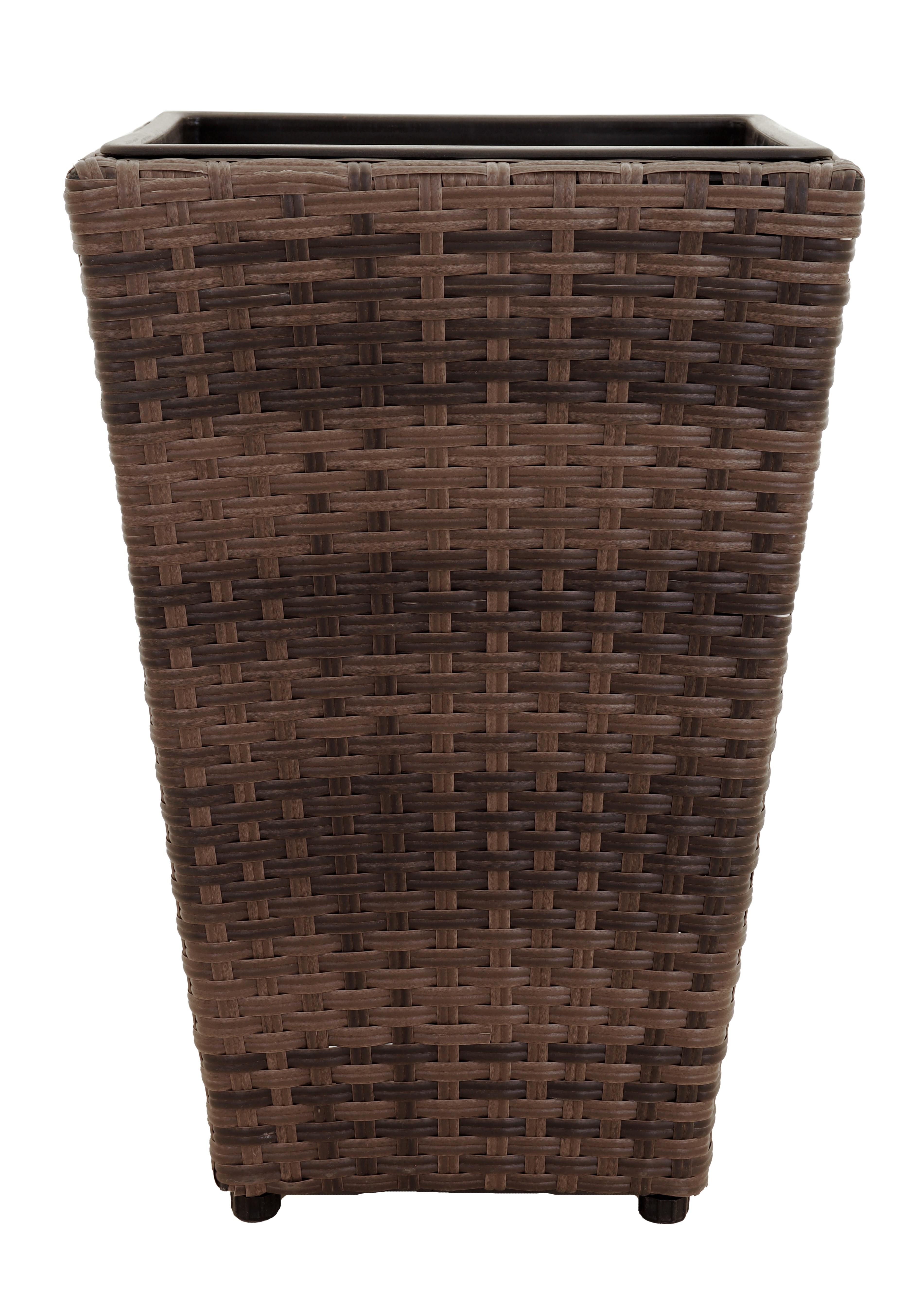 Pflanzkübel Polyrattan geflecht konisch braun