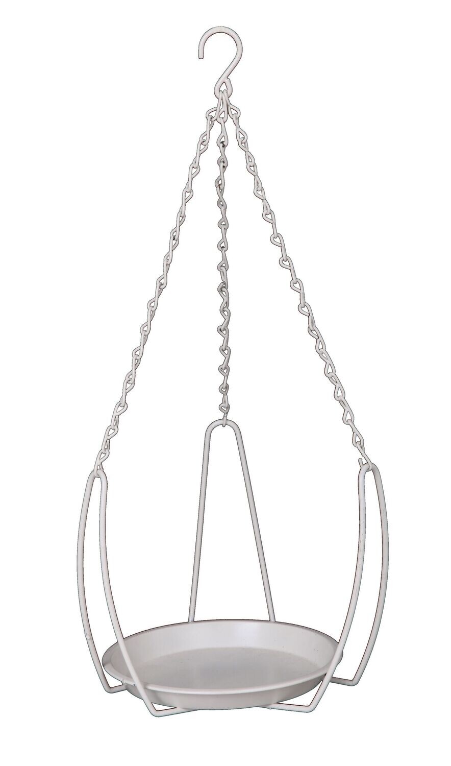 Blumenampel Halterung für Blumentopf aus Metall mit Kette, EXETER, Blumentopf zum Hängen EXETER: Weiß D 14 cm, L 24 cm