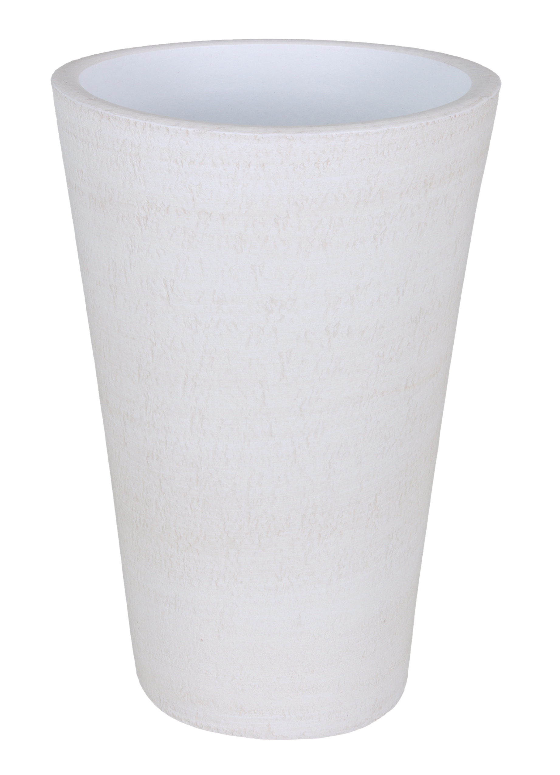 Keramik-Übertopf Lava konisch Creme mit Oberflächenstruktur handmade