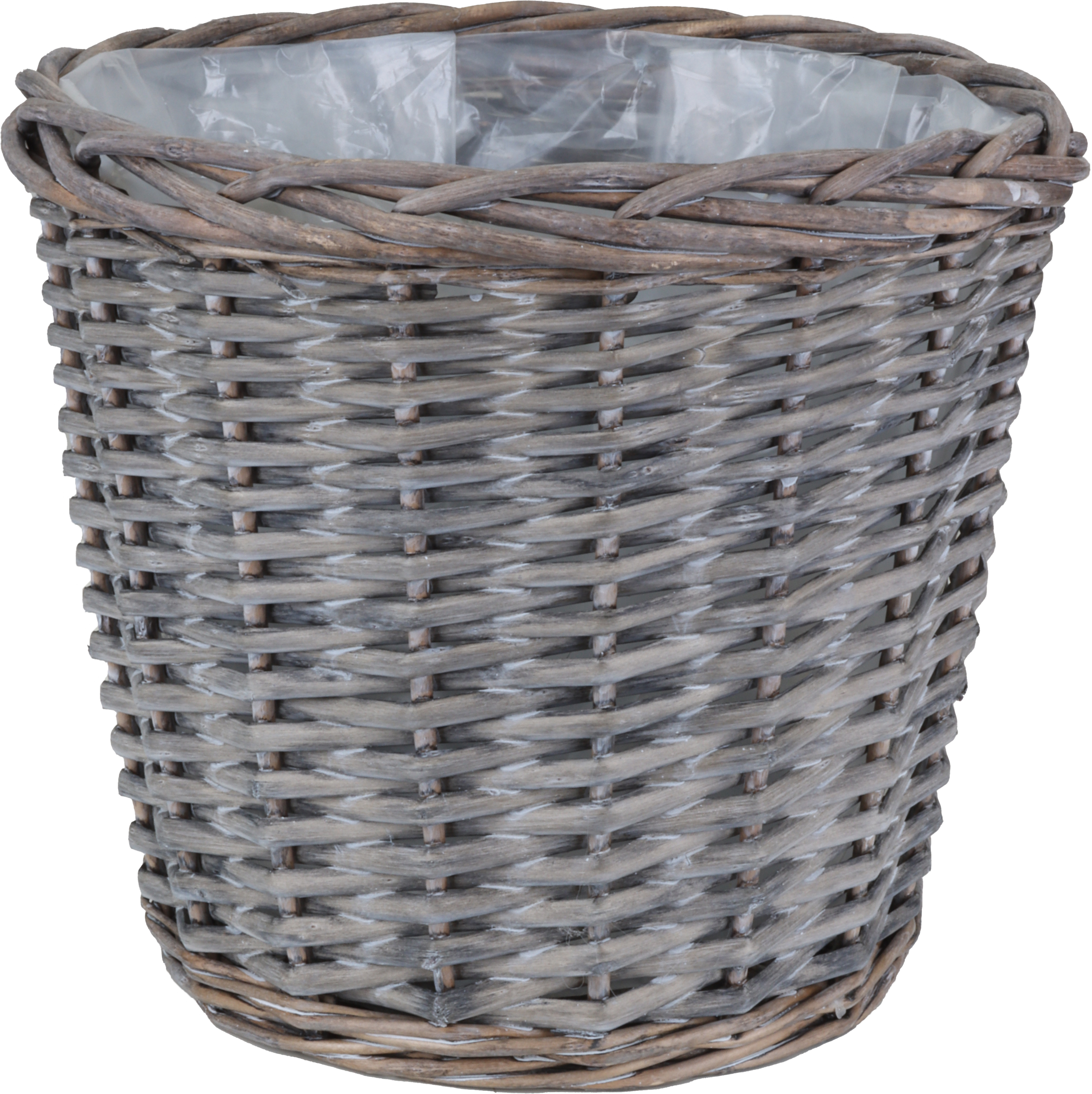 Weidenkorb Pflanz- und Aufbewahrungskorb rund grau