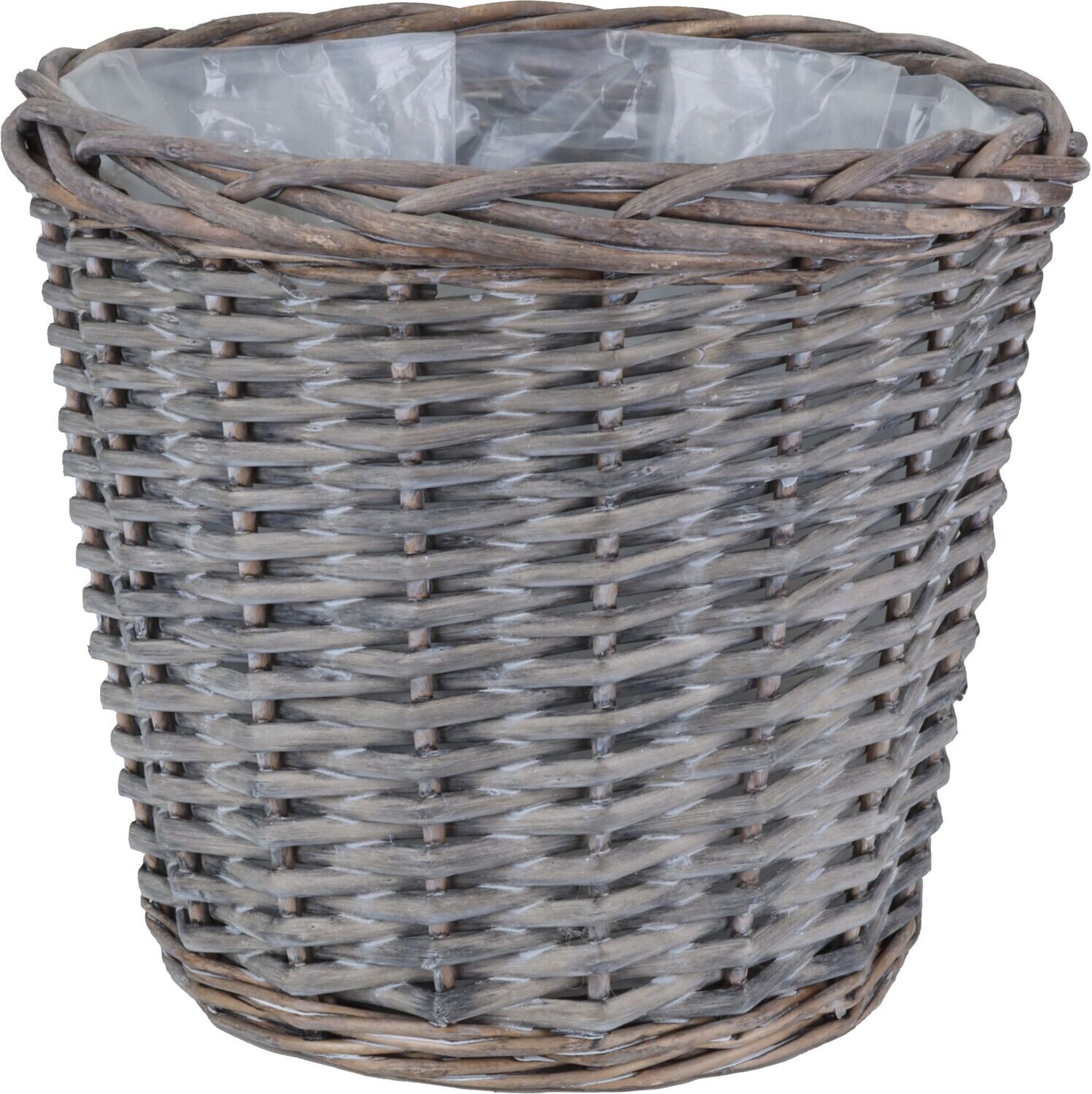 Weidenkorb Pflanz- und Aufbewahrungskorb rund grau, Naturrattan Korb eckig natur: Größe 18 x 18 x 19 cm