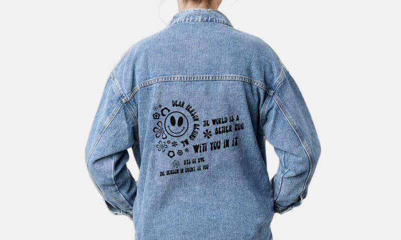 Person standing behind me Jean Jacket