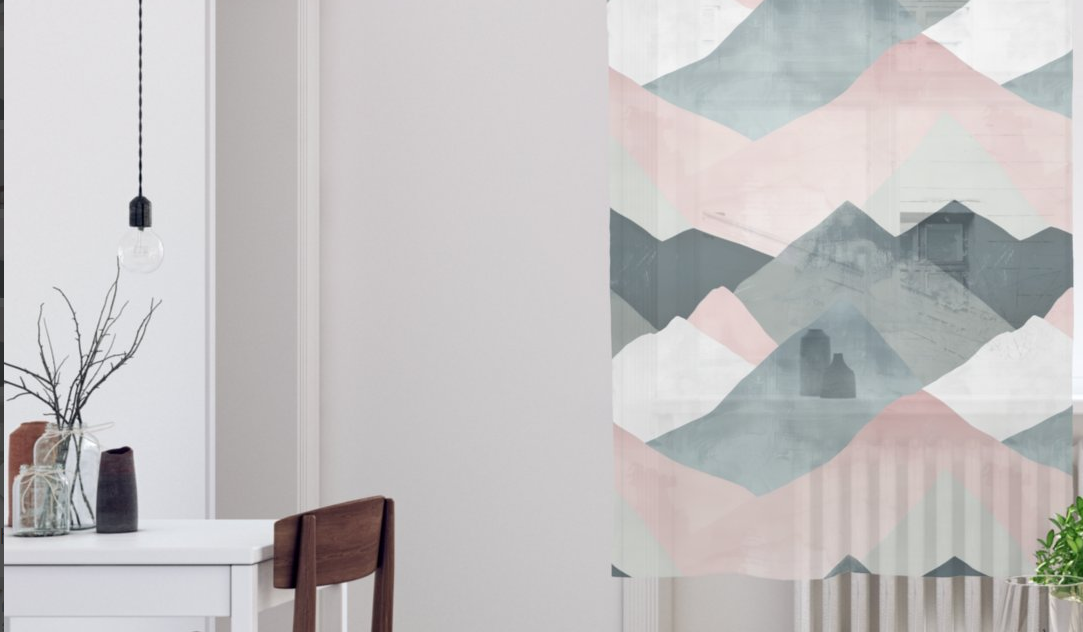 Minimalistic mountain curtain