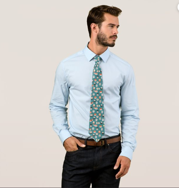 Sushi Green Neck Tie