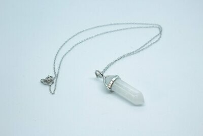 White Quartz Bullet Necklace