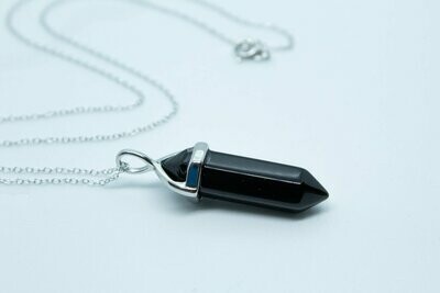 Black Onyx Bullet Necklace