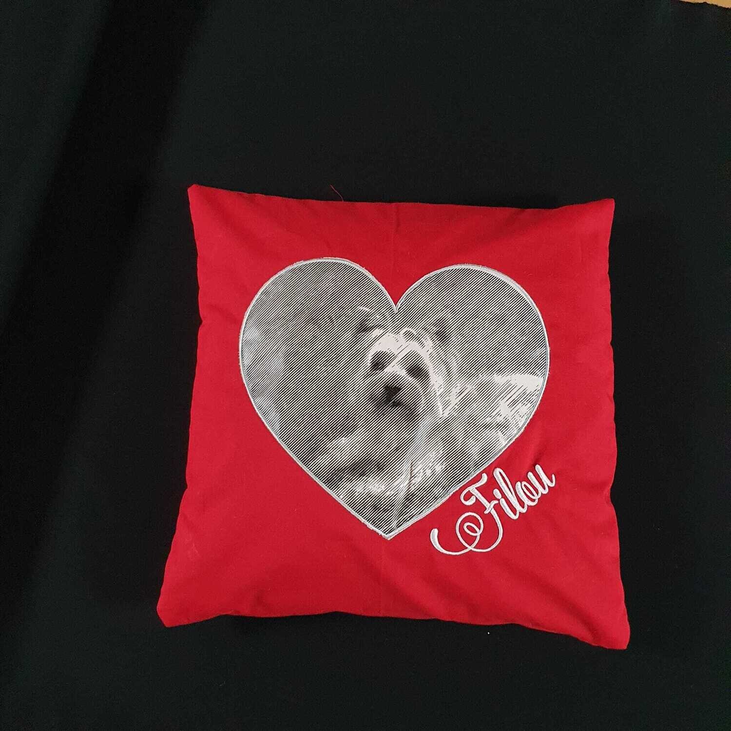 Dinkelspreukissen 40 x 40 cm mit Plott