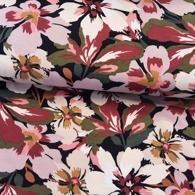 Modal Cotton Jersey Blütenmuster Erdfarben