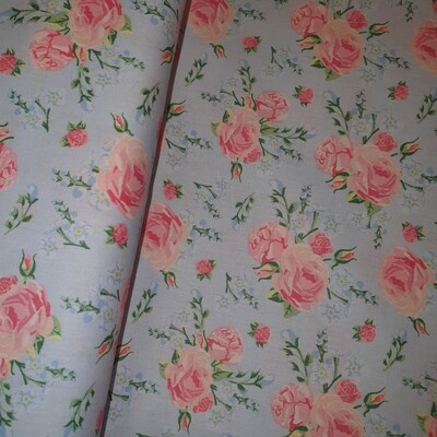 Baumwolle hellblau Blumen Baumwolle hellblau Blumen