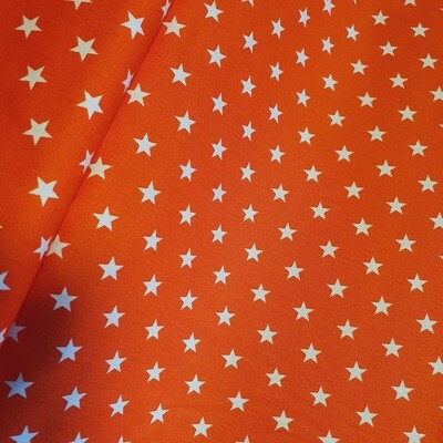 Baumwolle orange Sterne