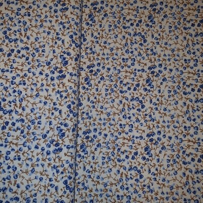 Baumwolle kleine Äste mit Blüten blau Baumwolle kleine Äste mit Blüten blau