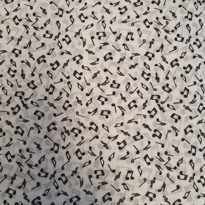Baumwolle weiss Noten Stoff Best Bits