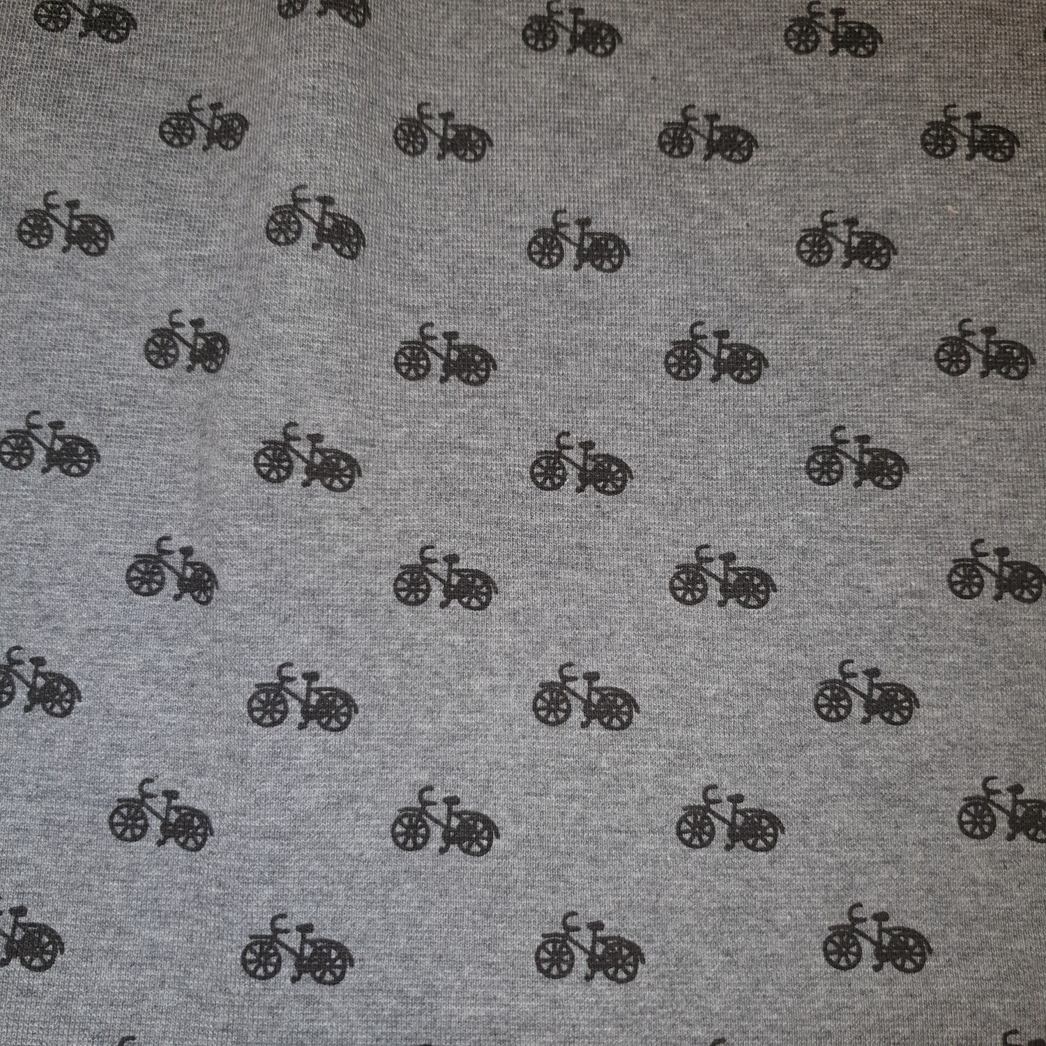 Bündchen Stoff grau mit Velo