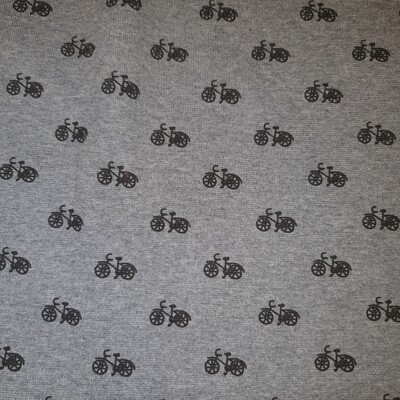 Bündchen Stoff grau mit Velo
