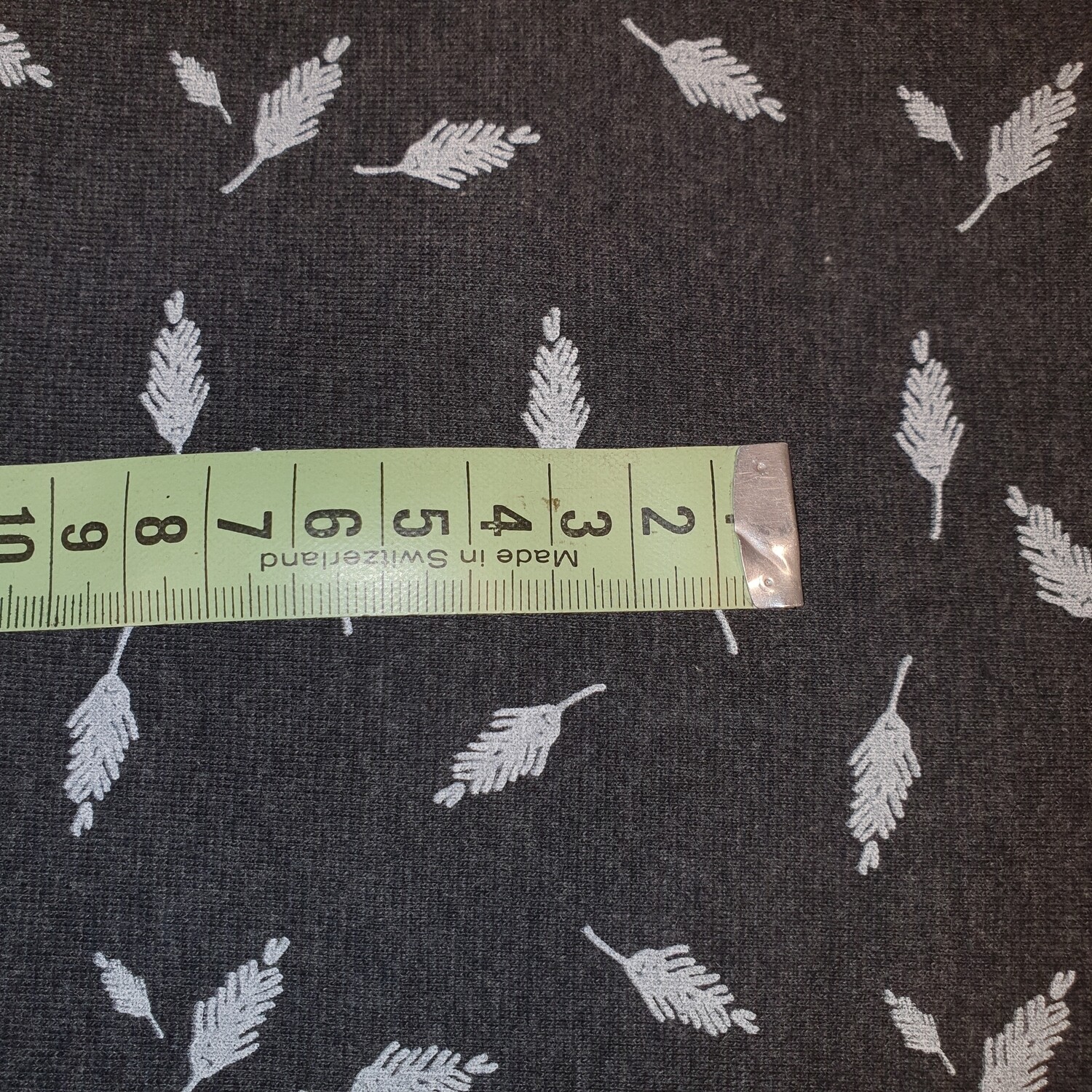 Bündchen Stoff anthrazit Federn