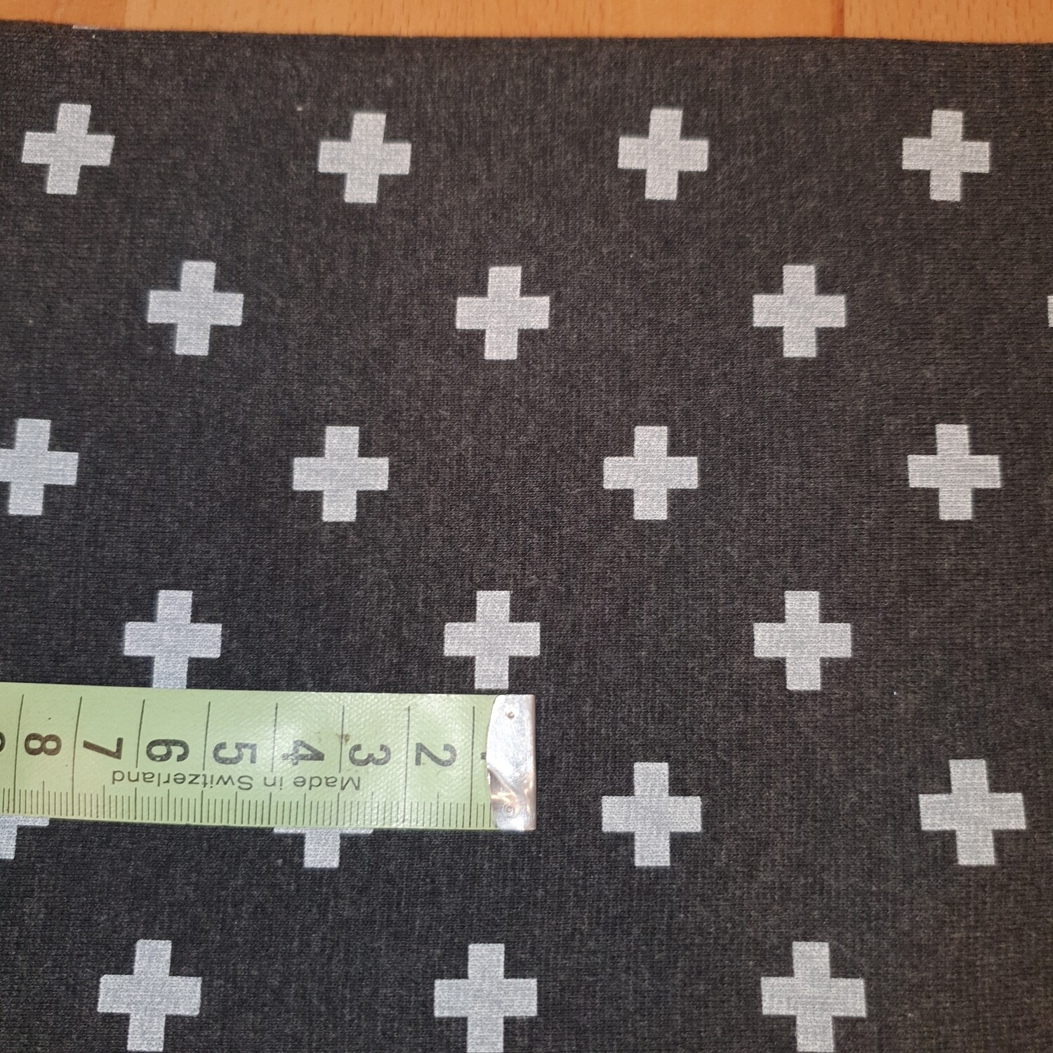 Bündchen Stoff anthrazit Kreuz