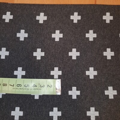 Bündchen Stoff anthrazit Kreuz
