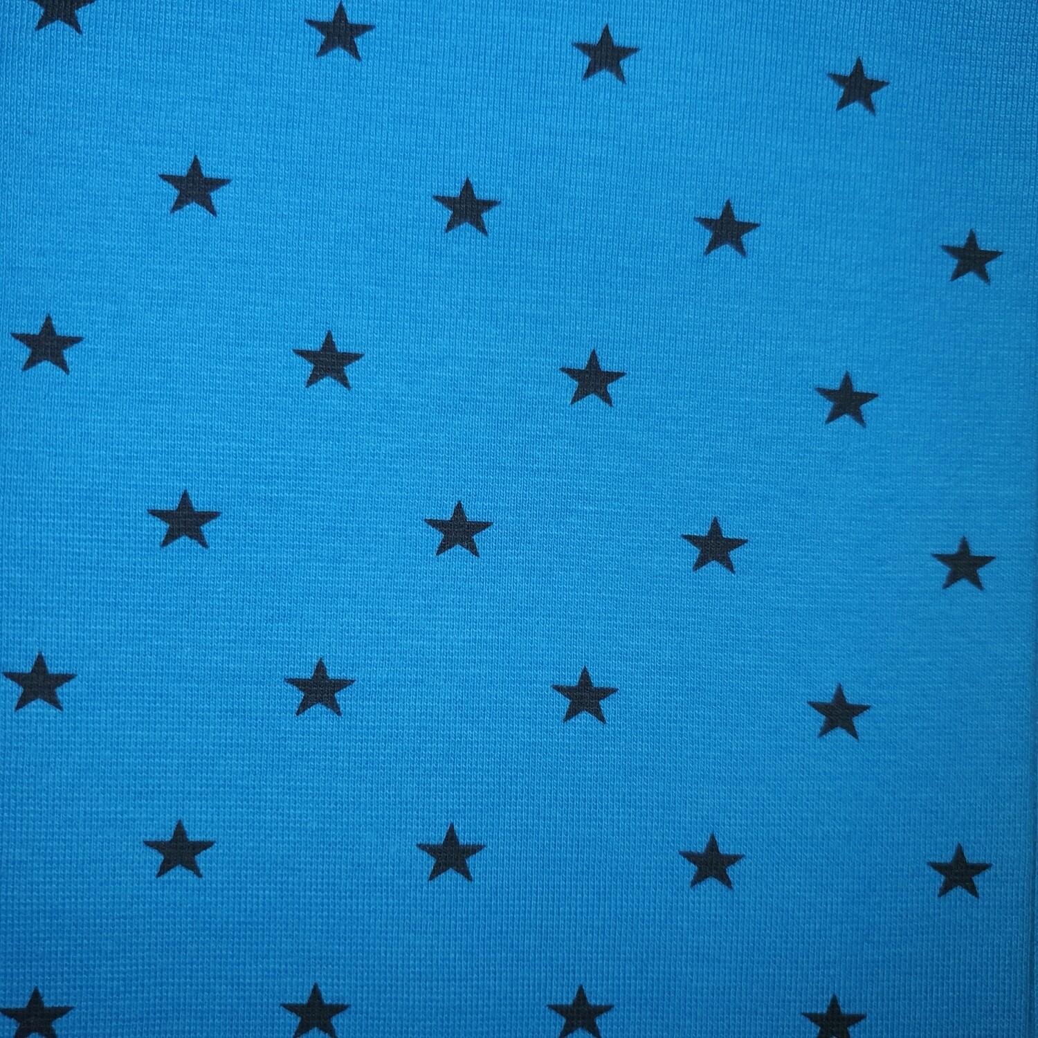 Bündchen Stoff aquablau Sterne
