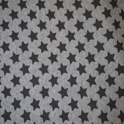 Bündchen Stoff grau Sterne schwarz