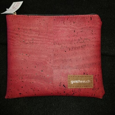 Reissverschlusstäschli rot Korkstoff
